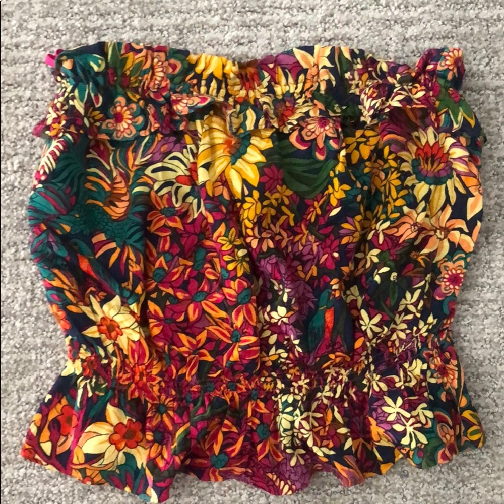 Flowery Anthropologie tube top